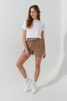 Шорты однотонные женские On me 924 42 Бежевый