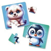 М&#039;які пазли &quot;Ведмедик та пінгвеня&quot; Vladi Toys VT1102-38  Фото №0