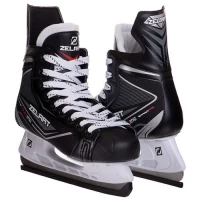 Коньки хоккейные PVC Z-0889 (лезвие-сталь, черный-белый) (34) (2000904738205)