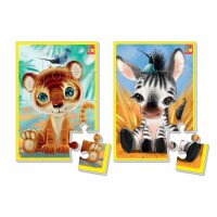 Пазлы мягкие &quot;Зебрик и львенок&quot; Vladi Toys VT1103-42 (4820195058459)  Фото №0