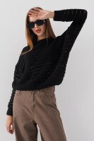 Джемпер однотонний жіночий Femme 2024 One Size Чорний (2000990221469D)  Фото №1