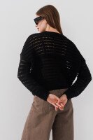 Джемпер однотонний жіночий Femme 2024 One Size Чорний (2000990221469D)  Фото №2