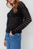 Пуловер однотонний жіночий Femme 1016 One Size Чорний (2000989871149D)  Фото №2