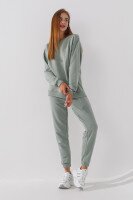 Свитшот однотонный женский On me Onme-02 baza L Оливковый (2000990035226D)  Фото №2