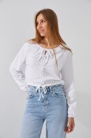 Блуза однотонная женская On me 901 XS Белый