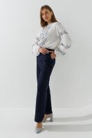 Купить Брюки прямые однотонные женские SL 93 40 Синий Артикул: 2000991004474 Миниатюра фотографии № 1