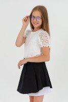 Блуза однотонна для дівчинки Atabey 10541 110 см Молочний (2000990476654S)(SC)  Фото №1