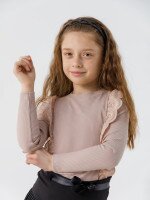 Блуза однотонная для девочки Perix 5005 152 см Бежевый (2000990479709D)(SC)  Фото №1