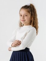 Блуза однотонна для дівчинки Perix 5005 152 см Молочний (2000990479662D)(SC)  Фото №1