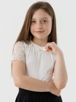 Блуза однотонная для девочки Perix 5015 116 см Молочный (2000990480002D)(SC)