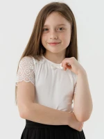 Блуза однотонна для дівчинки Perix 5015 116 см Молочний (2000990480002D)(SC)