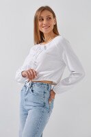 Блуза однотонная женская On me 901 XS Белый  Фото №1