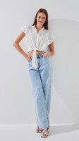 Блузка однотонная женская On me D2309 One Size Белый  Фото №0