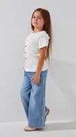 Блуза трикотажна для дівчинки Aura Style 867 116 см Молочний  Фото №0