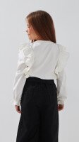 Блуза трикотажная для девочки Aura Style 868 116 см Молочный  Фото №3