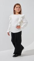 Блуза трикотажная для девочки Aura Style 868 116 см Молочный  Фото №2