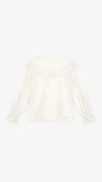 Блуза трикотажна для дівчинки Aura Style 870 122 см Молочний  Фото №2