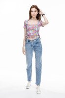 Топ з візерунком жіноча Dont Fashion 1791 S Блакитний (2000989619598S)  Фото №3