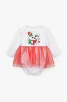 Бодi-сукня для дівчинки Baby Life НР1 80 см Біло-червоний (NY)  Фото №0