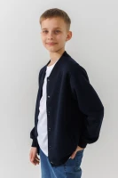 Бомбер однотонний для хлопчика Deniz 2513 146 см Темно-синій  Фото №0