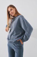 Свитшот однотонный женский On me Onme-02 baza L Графитовый (2000990760395D)  Фото №1