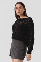 Джемпер однотонный женский Femme 2025 One Size Черный (2000990221513D)  Фото №3