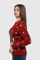 Джемпер с узором женский Gerekli 4374 АА 2XL Красный (2000990165954W)(NY)(SN)  Фото №0