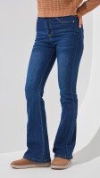 Купить Джинсы однотонные клеш женские 1925 2XL Синий Артикул: 2000999193521 Миниатюра фотографии № 2