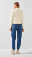 Купить Джинсы однотонные Mom Fit женские 1908 M Синий Артикул: 2000999193217 Миниатюра фотографии № 5