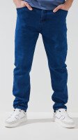 Купити Джинси Slim Fit однотонні чоловічі 902 33 Синій Артикул: 2000999453601 Фото мініатюра № 1