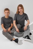 Футболка однотонна унісекс ALG 3254062 146 см Антрацит  Фото №0
