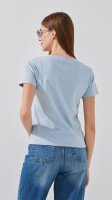 Купить Футболка однотонная женская Na Fan 002 One Size Голубой Артикул: 2000991047716 Миниатюра фотографии № 5