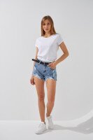 Футболка однотонная женская On me 24408 S Белый  Фото №0