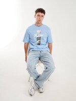 Купити Футболка з принтом чоловіча LAWA P-MB02380 S Блакитний Артикул: 2000999620645 Фото мініатюра № 2