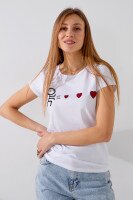 Футболка з принтом жіноча Ponki 24406-12 S Білий  Фото №1