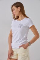 Футболка з принтом жіноча Ponki 24406-7 S Білий  Фото №2
