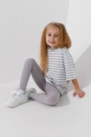 Футболка с узором для девочки Lizi 136 92 см Бело-серый  Фото №1