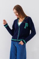 Кардиган однотонный женский Park karon 8035 One Size Темно-синий (2000989849681D)  Фото №2