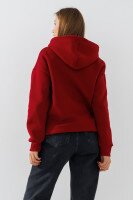 Худи однотонный женский Blue World 2421 S Бордовый  Фото №3
