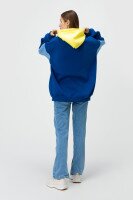 Худі однотонний жіночий MDG 241336 One Size Синьо-жовтий (2000990033833W)  Фото №5