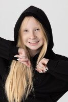 Худі з принтом для дівчинки Viollen 5022 128 см Чорний (2000990091451D)  Фото №0