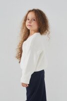 Кофта однотонная для девочки Lizi 2359 92 см Молочный (2000990615480W)  Фото №1