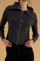 Кофта однотонная женская On me 2010 One Size Графитовый (2000990337528D)  Фото №1