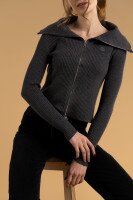 Кофта однотонная женская On me 2010 One Size Графитовый (2000990337528D)  Фото №4