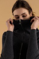 Кофта однотонная женская On me 2010 One Size Графитовый (2000990337528D)  Фото №3