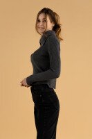 Кофта однотонная женская On me 2010 One Size Графитовый (2000990337528D)  Фото №2