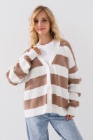 Кофта с узором для девочки Lizi 3220 158 см Кофейно-белый (2000990616128W)  Фото №1
