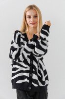 Кофта з візерунком для дівчинки Lizi 3268 152 см Чорно-білий (2000990616036W)  Фото №0