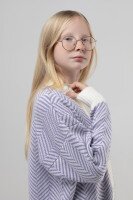 Кофта з візерунком для дівчинки Toontoy 2637 158 см Бузковий (2000989874096D)  Фото №1