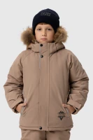 Комбинезон для мальчика Snowgenius H38-08 куртка + штаны на шлейках 116 см Бежевый (2000989630586W)  Фото №1